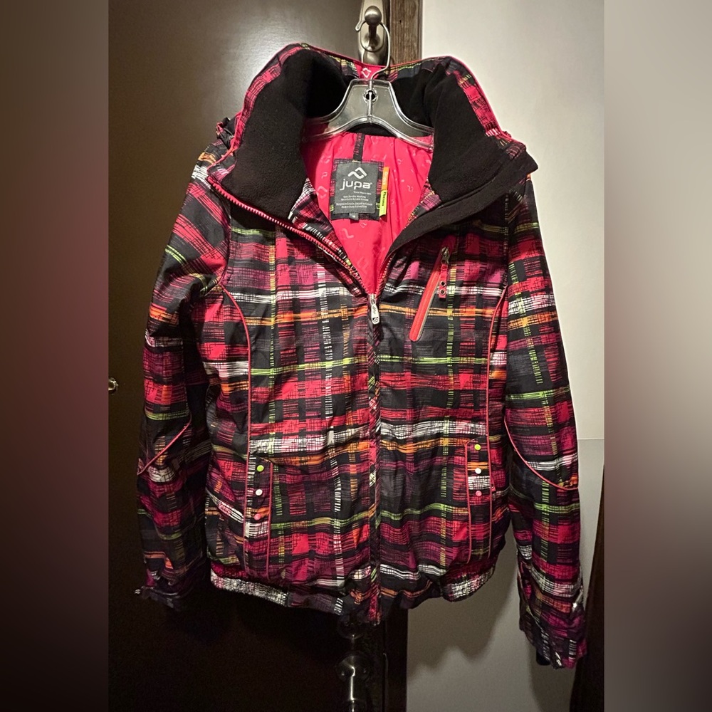 Jupa Girls Youth Multi Colored Size 16 Ski Jacket Zip Snap Hooded